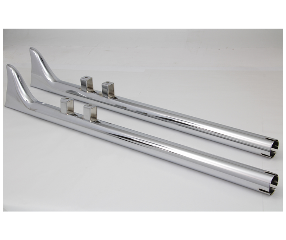 36" Straight Fishtail Set Chrome