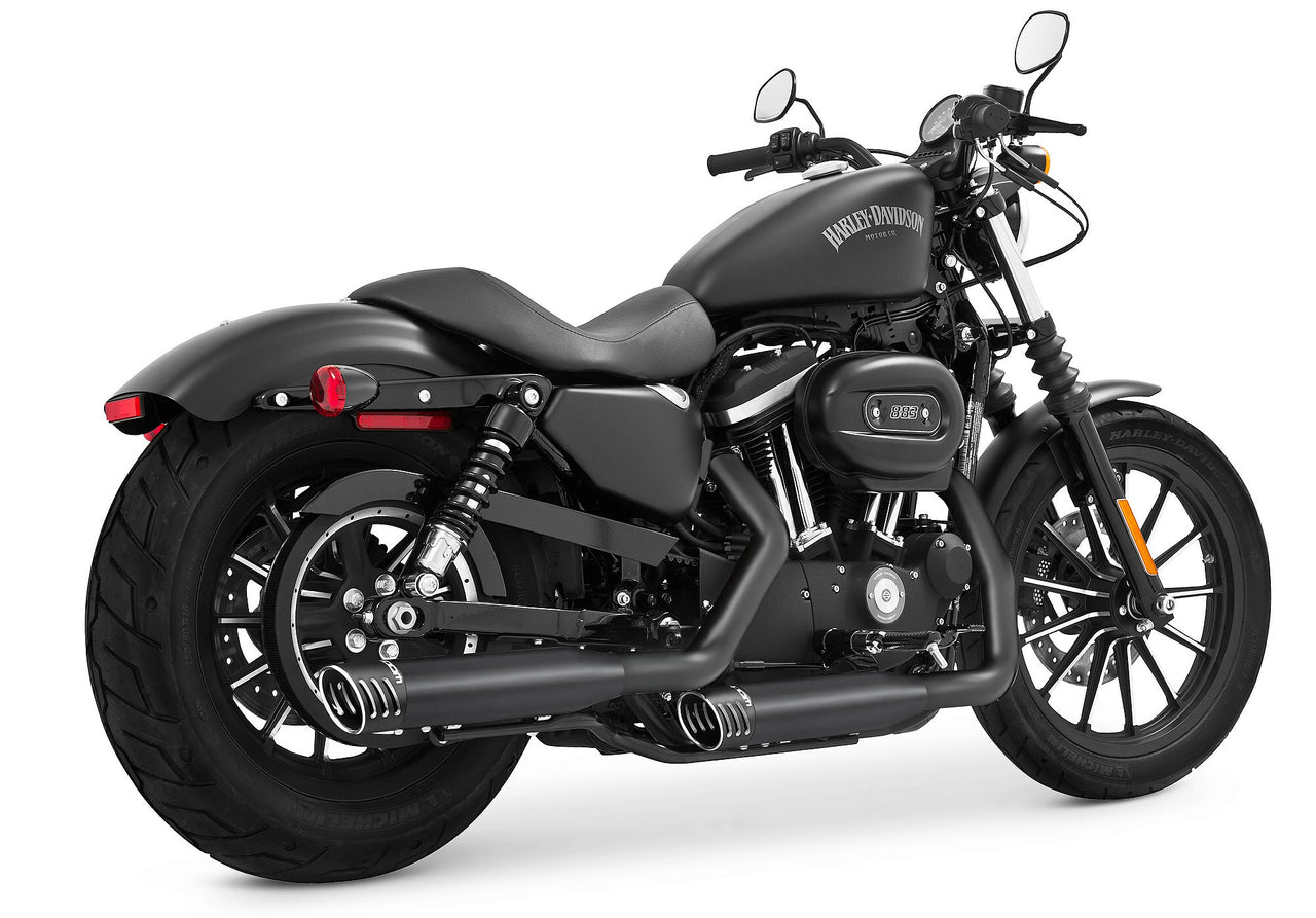 Racing Slip Ons 3.25" Black W/Blk Tip `14 20 Sportster
