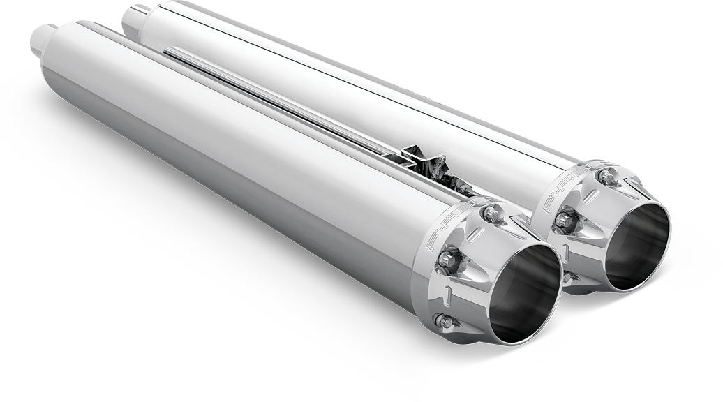 American Outlaw Slip Ons 4.5" Chrome W/Chrome Tip Indian