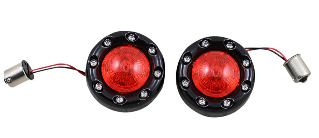 ProBEAM® Bullet Ringz™ 1156 Rear Turn Signals - Black With Red Lens
