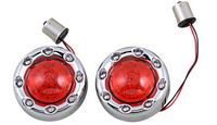Thumbnail for ProBEAM® Bullet Ringz™ 1156 Rear Turn Signals - Chrome With Red Lens