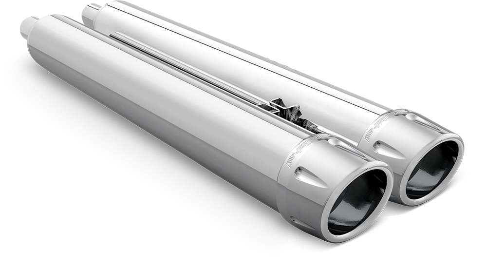 Combat Slip Ons 4.5" Chrome W/Chrome Tip Indian