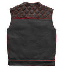 Thumbnail for Red Checker Motorcycle Vest