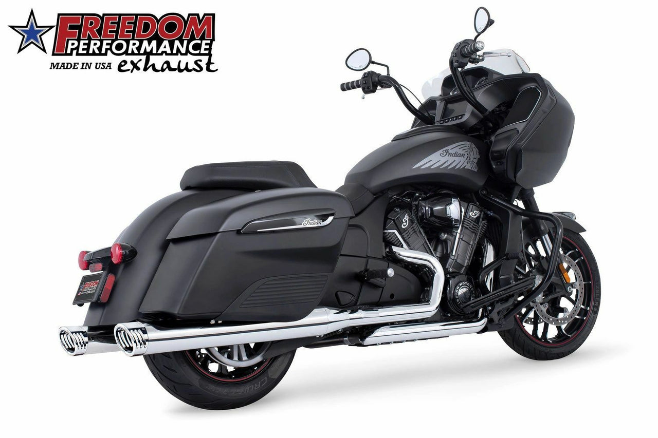 Racing Slip Ons 4" Chrome W/Chrome Tip Indian