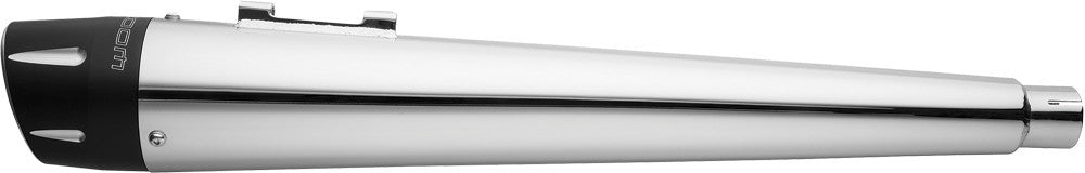 Combat Slip Ons 4.5" Chrome W/Blk Sculp Tip `17 Up Flt/H