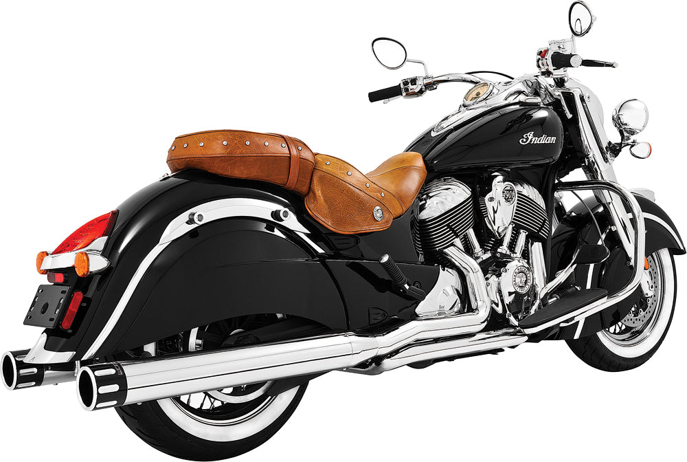 Eagle Slip Ons 4" Chrome W/Black Tip Indian