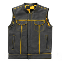 Thumbnail for Gold Checker Motorcycle Vest