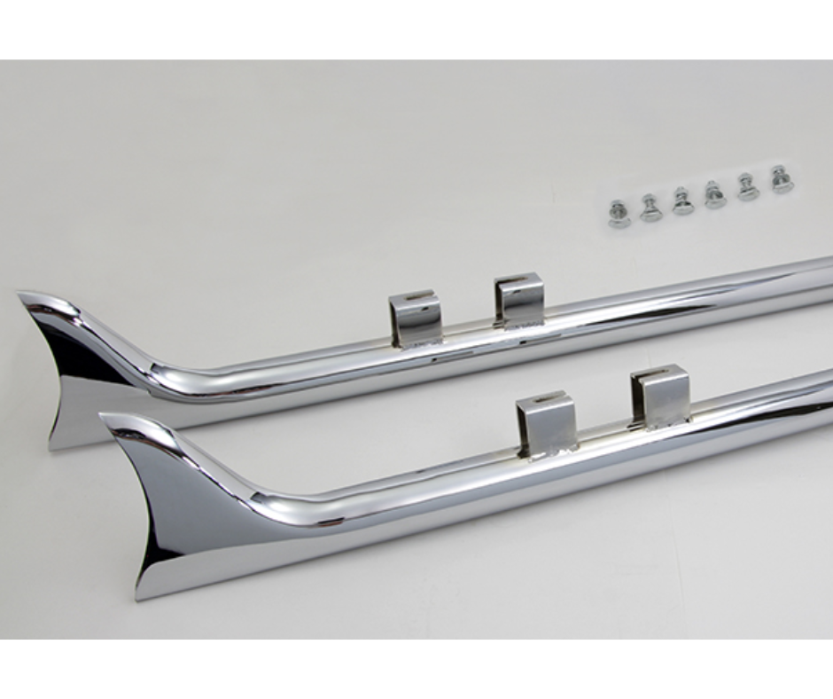 M8 36" Straight Fishtail Exhaust Extension Set Chrome