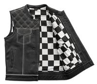 Thumbnail for White Checker Motorcycle Vest